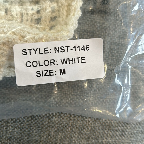 Nia Cropped Knit Open Crochet Tank Top Size M - Picture 5 of 9